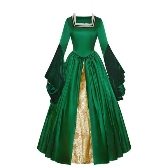 NMMUED Victorian Dress for Women Medieval Costume Women Gothic Outfits for Women Renaissance Dress Women Vintage Dress for Women Rococo Dress Gothic Dress Green L