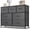 Gray, variant on Nextay 7 Drawer Dresser, Wide Chest Of Drawers Nightstand Storage Tower Storage Dresser Fabric Dresser With Wood Top for Living Room, Bedroom, Hallway, , Rust