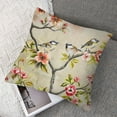 thumbnail image 7 of Ullo0ord Spring Floral Pillow Covers Brown Japanese Cherry Tree Blossom Throw Pillow Covers Outdoor Flower Bird Pillowcase Linen Cushion Cover for Sofa Couch Bedroom Home Decor, 7 of 7