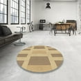 thumbnail image 3 of Ahgly Company Indoor Round Patterned Copper Brown Area Rugs, 4' Round, 3 of 6