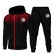 thumbnail image 2 of Conjunto de 2 piezas de chaqueta y pantalón de chándal con cremallera y estampado de lunares redondos para hombre, novedad de otoño e invierno, chándal informal con capucha, 2 of 4
