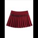 thumbnail image 1 of Minifalda Plisada Elástica de Corte A con Cinturón para Mujer, Estilo Y2K Vino Tinto M, 1 of 7