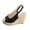 Black, variant on Platform Wedge Sandals for Women Comfortable Ankle Strap High Heel Wedges Fashion Leather Peep Toe Summer Dress Shoes Beige Size 8