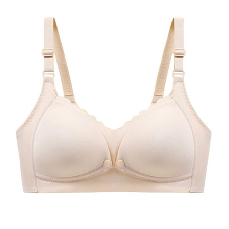 Yyeselk Women s Nursing Bras Front Closure Seamless Bra Push Up Comfort Full Coverage Lightly Padded Maternity Bra for Breastfeeding Yellow M