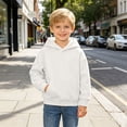 thumbnail image 6 of Gerichy Toddler Girls Boys Hoodie Sweatshirt Kids Solid Color Long Sleeve Pullover Tops with Pocket 3T-14T, 6 of 6
