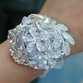 thumbnail image 2 of Bridal ribbon wrist flower Chest flower wrist flower Unique Design-black, 2 of 6