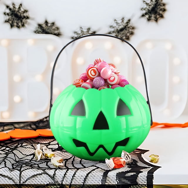Deal of the Day! Halloween Pumpkin Bucket 1Pc Small Plastic Pumpkin Bucket For Kids Pumpkin Bucket Pumpkin Pail Halloween Candy Bucket Halloween Pumpkin Basket
