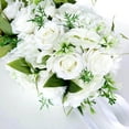 thumbnail image 5 of facefd Wedding Bride Bridal Waterfall Hand Bouquet Artificial Hand Rose Flower, 5 of 5