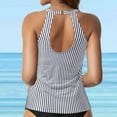 thumbnail image 5 of TOWED22 Women Tankini Top Only High Neck Bathing Suit Top Tummy Control Swimsuit Top Ruched Swim Top Without Bottom(White,XL), 5 of 7