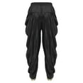 thumbnail image 4 of TTAO Men's Satin Harem Indian Pants Elastic Waist Dhoti Baggy Loose Trousers for Vacation Party Black S, 4 of 4