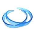 thumbnail image 2 of Large Clear Blue Hoop Earrings Lucite Hoops 3 inch, 2 of 4