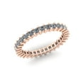 thumbnail image 2 of Natural 1.25Ct Princess Cut Diamond Shared Prong Women's Anniversary Wedding Eternity Band Ring Solid 14k Rose Gold H SI2, 2 of 3