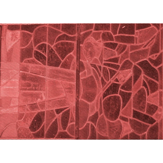 Ahgly Company Indoor Rectangle Patterned Chilli Pepper Red Area Rugs, 5' x 8'