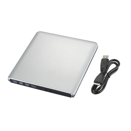 Ultra-Slim External Optical Drive with 4K Blu-Ray Burning, USB 3.0, DVD Play, 3D Blu-Ray R/W ,High Power Output