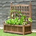 thumbnail image 4 of Costway 2 PCS Solid Wood Planter Box with Trellis Weather-Resistant 25"x11"x30", 4 of 11