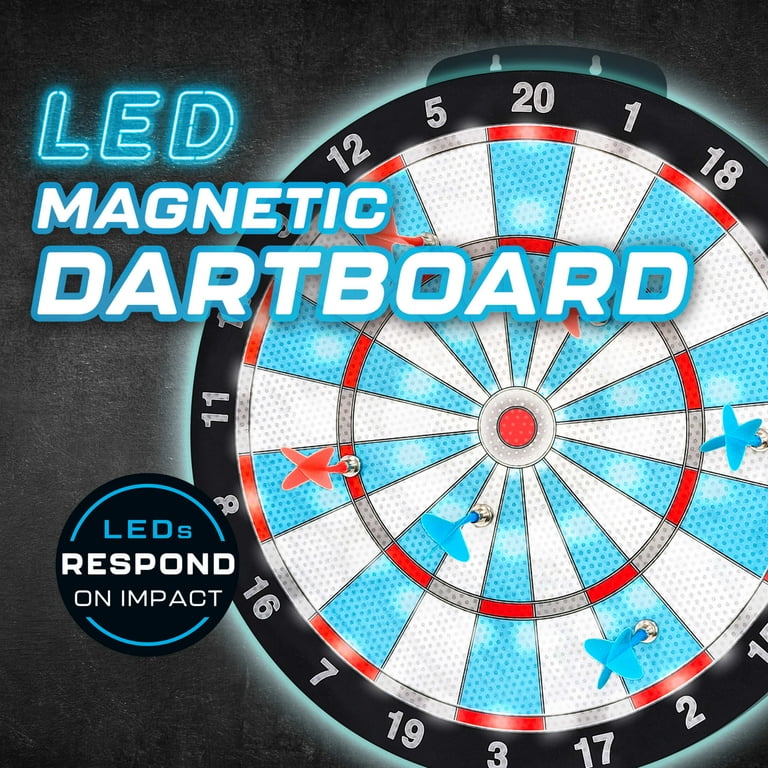 LED Magnetic Dartboard, Dart and Target Game, for All Ages
