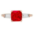 thumbnail image 7 of Three-Stone Engagement Ring for Women - 1.62ct Simulated Ruby in 14K Rose Gold Promise Ring, 7 of 7