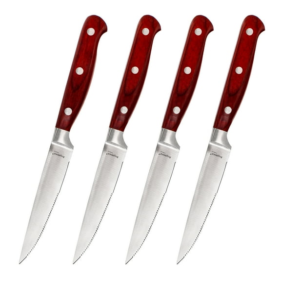 BergHOFF Pakka Wood 4pc Stainless Steel Steak Knife Set 4.75"