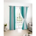 thumbnail image 4 of Fsddascl Aqua White Ombre Blackout Curtains for Bedroom/Living Room, Thermal Insulated Kitchen Curtains, Gradient Abstract Minimalist Aesthetic Grommet Darkening Window Treatment Drapes 52"x84"x2, 4 of 8