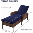 thumbnail image 2 of Krikacy Wicker Lounge Chair HDPE Hand-Woven All-Weather Rattan Furniture for Patio Deck,Blue, 2 of 6