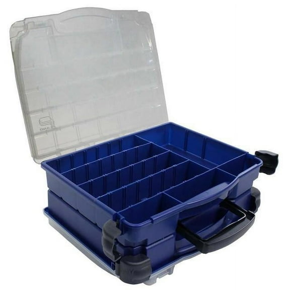 Frabill Dbl Cover - 2 Sided, Fishing Tackle Boxes & Bait Storage - Blue / Clear