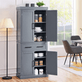 thumbnail image 2 of Renwick 72.5'' H Freestanding Pantry Cabinet with Doors and Adjustable Shelves, Dark Gray, 2 of 9