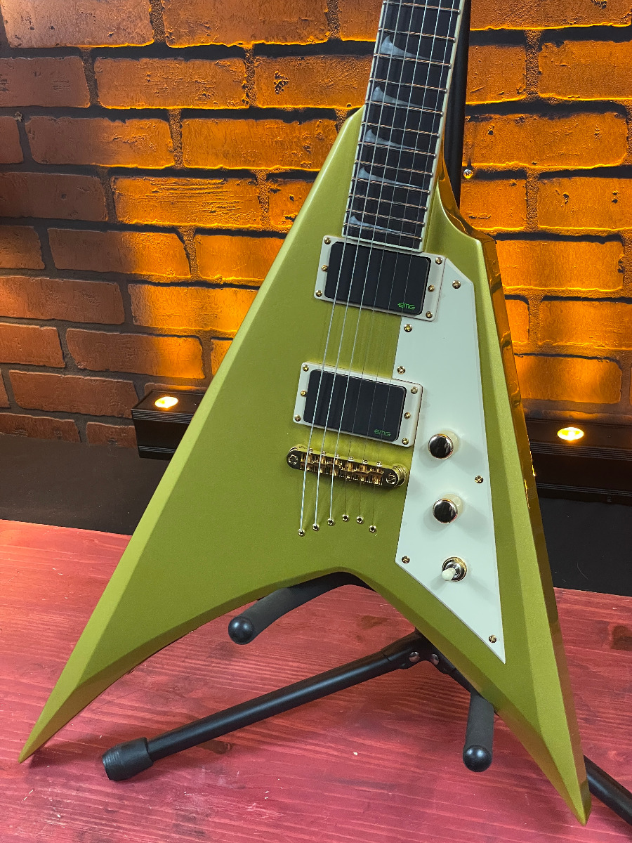 Open Box ESP LTD KH-V Kirk Hammett Signature Electric Guitar - Metallic Gold