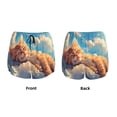 thumbnail image 3 of Balery Cloud Sleeping Cat Pantalones cortos deportivos para mujer con forro y dos bolsillos, elásticos, para entrenamiento, gimnasio, yoga-X-Large, 3 of 7