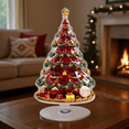 thumbnail image 5 of 3PCS Christmas Ferris Wheel Tree Carousel Decor,Christmas Centerpiece Ornaments 2D Flat Acrylic,With 360° Rotating Base,Village Houses Accessories,For Table Home Holiday Party Decoration, 5 of 9