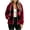 Wine, variant on QIYAGBSA Plaid Jackets for Women Hooded Full Zip Sherpa Fleece Color Block Long Sleeve with Patch Pockets Warm Winter Coats Fall Layer