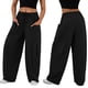 thumbnail image 3 of Pantalones Bombachos Holgados de para Mujer, Pantalones Casuales de Verano con Cordón, Ropa de Viaje con Bolsillos 2025 Negro L, 3 of 7