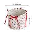 thumbnail image 3 of Hyknon Quilted Storage Basket, Cute Dots Cherry Roses Heart Prints Decorative Storage Boxs with Bow, Boho Car Organizer Bin, Round /Square Makeup Storage Basket for Women Bedroom Vanity Closet Home, 3 of 7