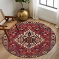 thumbnail image 3 of Round Area Rug 8 Ft, Country Boho Washable Non-Slip Circle Carpet for Living Room/Bedroom, Farmhouse Ethnic Abstract Nation Aesthetic Collection Low-Profile Large Area Rugs for Indoor, 3 of 7