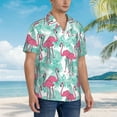 thumbnail image 5 of Fotbe Flamingo Hawaiian Shirt for Men Unisex Summer Beach Casual Short Sleeve Cotton Linen Button Down Shirts-X-Large, 5 of 9