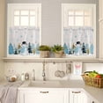 thumbnail image 4 of Winter Christmas Curtain Valances Set Goat Red Farmhouse Snowy Kitchen Curtains 36&nbsp;inch Length Rod Pocket Valance and Tiers 3 Piece Set Small Bedroom Bathroom Laundry Decor, 4 of 7