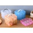 thumbnail image 7 of 18 Grids Plastic Storage Organizer, Stackable Container with Adjustable Dividers for Crafts, Earrings, Screws, Nail, Pins and More, Blue, 7 of 7
