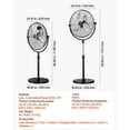 thumbnail image 2 of KFFKFF 20" Industrial Oscillating Standing Fan, 4500CFM High Velocity Pedestal Fan with Adjustable Height from 46.9 to 59.6 Inches, Ground Fans with 3 Speed Settings, 2 of 7