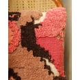 thumbnail image 5 of 16" x 16" Boho Tufted Throw Pillow – Pink & Brown Tribal Geometric Textured Accent Cushion – Modern Eclectic Decor for Sofa & Bed, 5 of 7