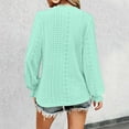 thumbnail image 6 of Womens T Shirts Tops Long Sleeved V-Neck Sweater Solid Color Plus Size Shirts,Green,L, 6 of 8