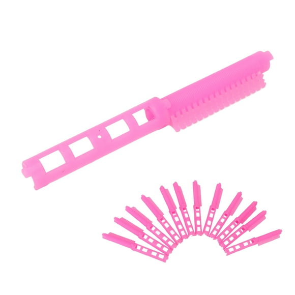 Hair Perm Rods Hair Curling Roller Perm Rods Set 12pcs Hair Root Perm Rods Hollow Hair Perm Clip Hair Styling Accessory For BarbershopRose Red