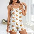 thumbnail image 2 of HPINK-T Womens Cami Shorts Pajama Sets Kawaii Happy Capybara Soft 2 Piece Pj Lounge Set Sleep Sleepwear, 2 of 5