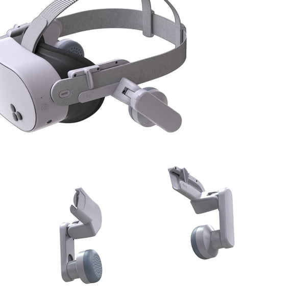 VR Headset Earphones with Hi-Fi Sound Enhancement, Adjustable Ear Cups & Memory Foam Cushions, Ultra-Lightweight Compatible with Meta Quest 3/3S VR Headsets-White