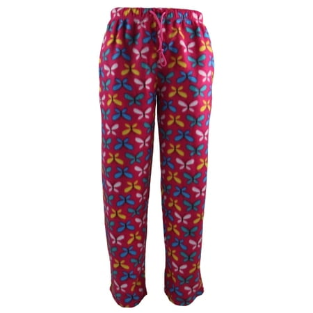 - Ladies' Cute Butterfly Design Fleece Pajama Pants