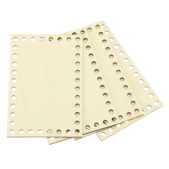 Uxcell 4 x 6 Inch Crochet Basket Base, 4 Pcs Basket Bottoms Square Wood Base Shaper Bag Making Supplies