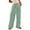 Green, variant on RYRJJ Womens Palazzo Pants Drawstring Striped Wide Leg Casual Trousers Low Rise Casual Loose Lounge Pants with Pockets(Pink,M)