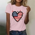 thumbnail image 2 of Jinhomg T-Shirt for Women 4th of July American Flag Graphic Tees Casual Short Sleeve Independence Day Patriotic Tops Plus Size Summer Holiday Outfits Pink XXXL, 2 of 5