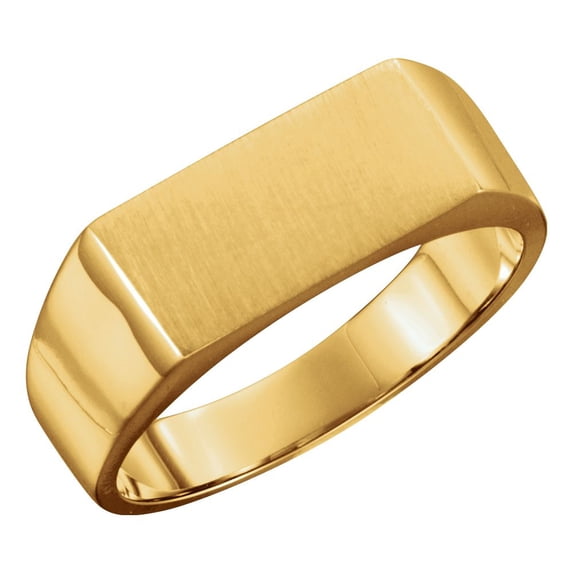Men's 14K Yellow Gold Rectangular Signet Ring