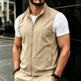 thumbnail image 4 of Maqroz Mens Vests Outerwear Lightweight Sleeveless Jackets Stand Collar Full Zip Windbreaker Casual Golf Waistcoat for Spring Travel and Outdoor Activities, 4 of 8