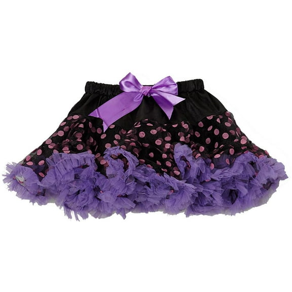 Wenchoice Black & Purple Polka Dot Tutu Girl's XL(7T-8T)