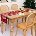 thumbnail image 4 of Xmas Table Runner Washable Red Plaid Tablecloths Printed Rectangle Placemat Kitchen Birthday Home Living Room Decorations Xmas Ball, 4 of 9
